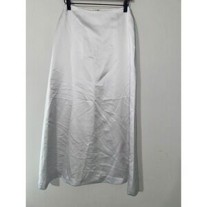 After Six Long Formal Skirt Womens Size 10 Silver Satin Lined Maxi‎